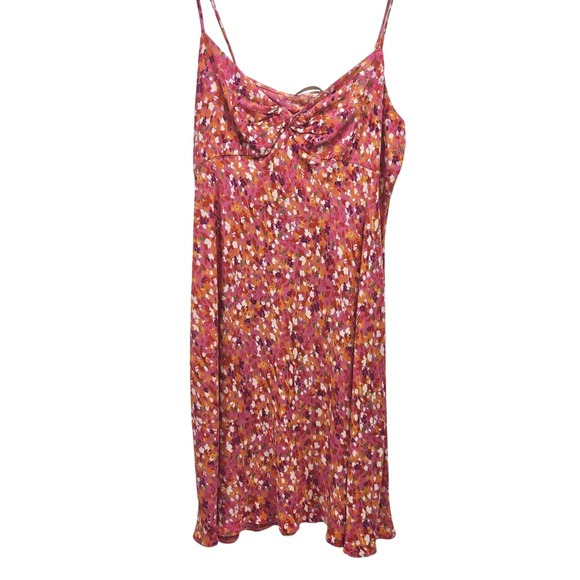 Marks & Spencer Dresses & Skirts - Marks & Spencer Pink Floral Twist Front Spaghetti Strap Mini Slip Dress